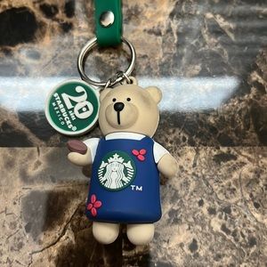 Starbucks 20th anniversary Mexico teddybear keychain, great condition.
